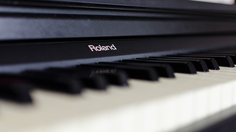 Roland piano macro shot