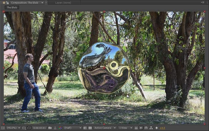 3D Integration With Element 3D 6 - Blob added to scene