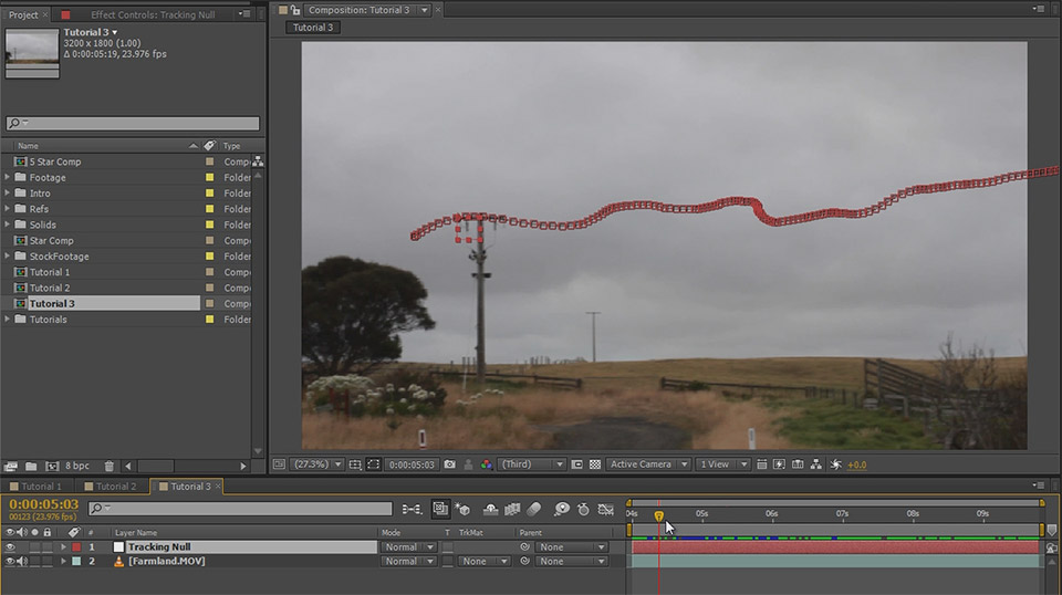 Adobe After Effects Basics Tutorial Parenting 14 - Tracked Null Object