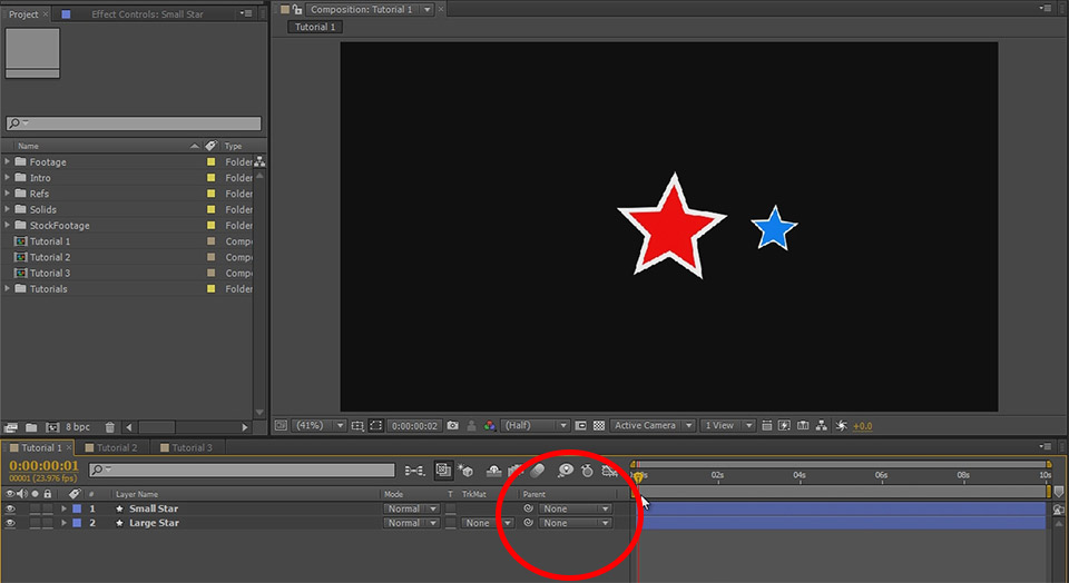 Adobe After Effects Basics Tutorial Parenting 3 - Parent Column