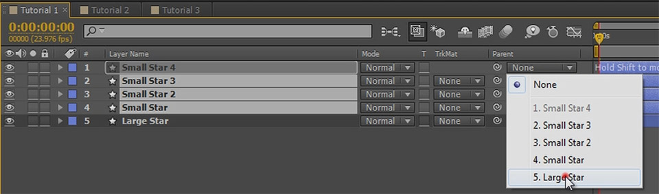 Adobe After Effects Basics Tutorial Parenting 7 - Bulk Parent Assignment