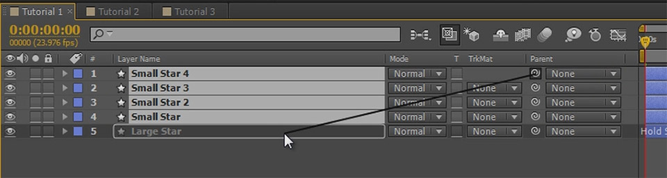 Adobe After Effects Basics Tutorial Parenting 8 - Bulk Parent Assignment Pick Whip