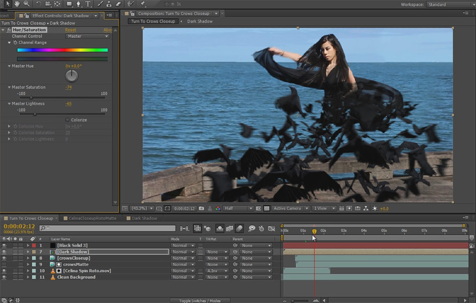 Dissolve Into Crows VFX Part 2 14 - Dark Shadow Comp Layer