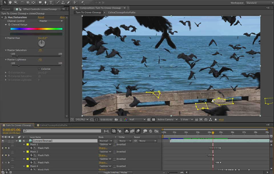 Dissolve Into Crows VFX Part 2 2 - Colour Corrected and Cleaned