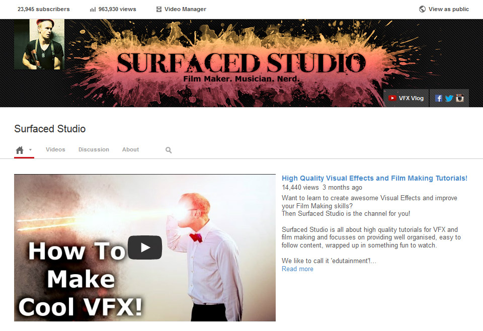 High Quality VFX Tutorials 1 - Surfaced Studio