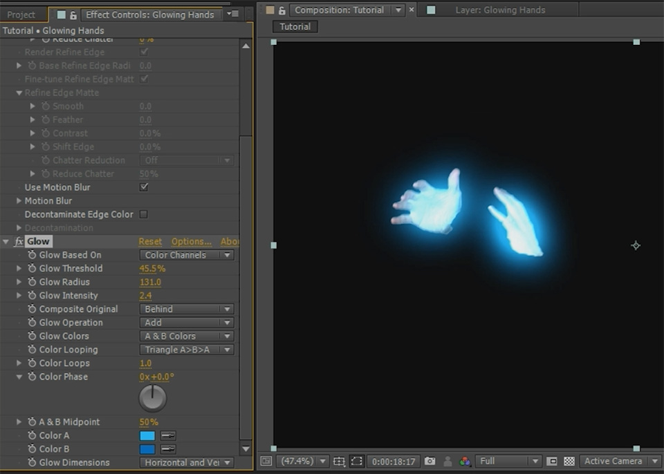 How To Make Things Glow 11 - Blue Hands Glow Effect