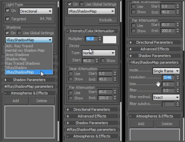 Dissolve Into Crows VFX 10 - 3dsMax Light Settings