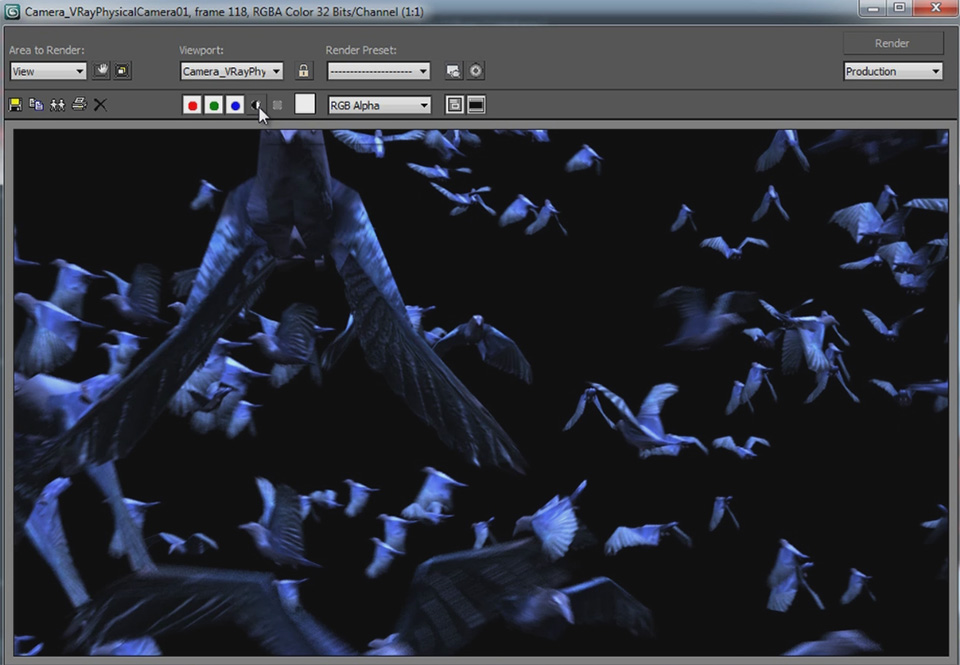 Dissolve Into Crows VFX 34 - 3dsMax Crow Render