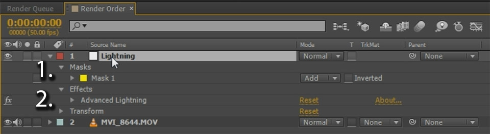 After Effects Render Order 02 - Masks before Effects
