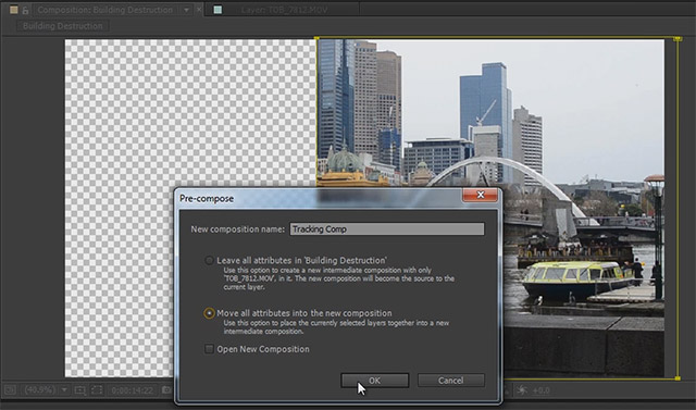How To Blow Up A Building 05 - Precompose Tracking Comp