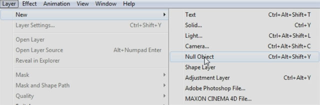 After Effects Basics Null Objects 06 - Create New Null