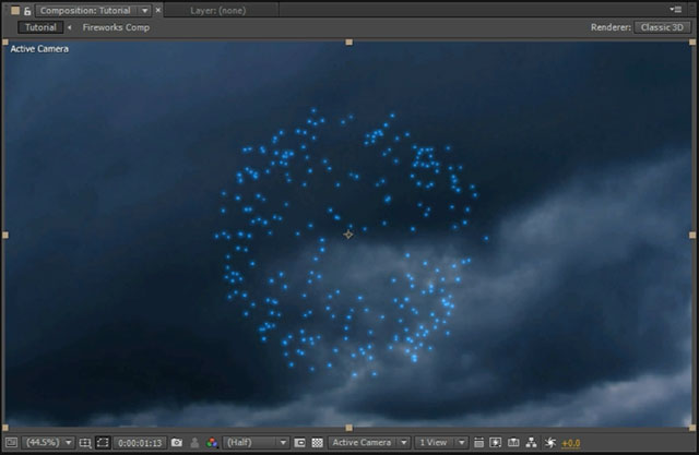 After Effects Fireworks Compositing 03 - Fireworks on Clouds