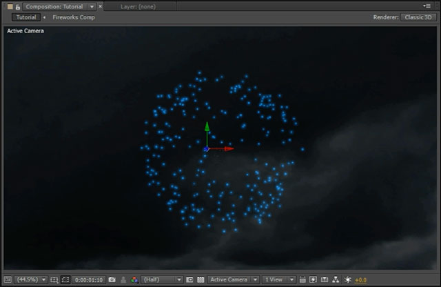 After Effects Fireworks Compositing 05 - Clouds Darkened