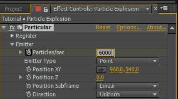 After Effects and Particular Fireworks 06 - Birth Rate Keyframe