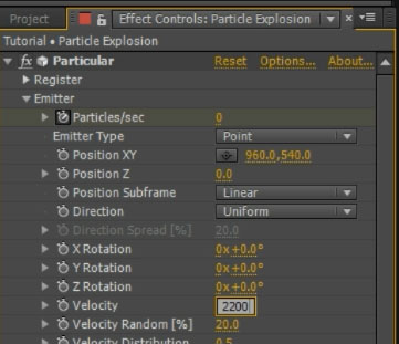 After Effects and Particular Fireworks 09 - Particle Velocity