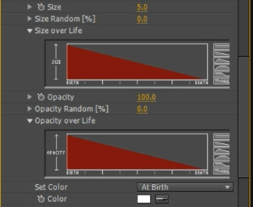 After Effects and Particular Fireworks 20 - Size Over Life