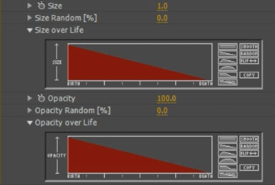 After Effects and Particular Fireworks 45 - Trail Particles Size