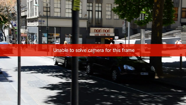 3D Camera Tracker Problems 10 - Unable To Solve Camear For This Frame