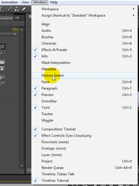 After Effect Motion Sketch 01 - Menu Option