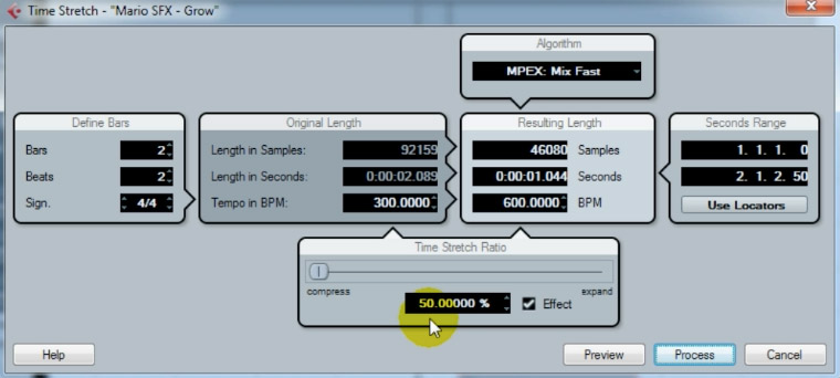 Super Mario Sound Effects 09 - Time Stretch