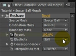 After Effects Advanced Morphing 22 - Reshape Effect Percentage