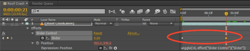 After Effects Camera Shake 11 - Slider Value Keyframes