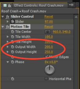 After Effects Camera Shake 14 - Motion Tile Controls