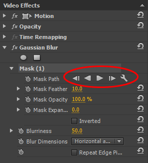 Premiere Pro CC 2014 - Effect Mask Options Expanded