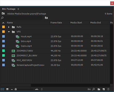 Premiere Pro Media Folders