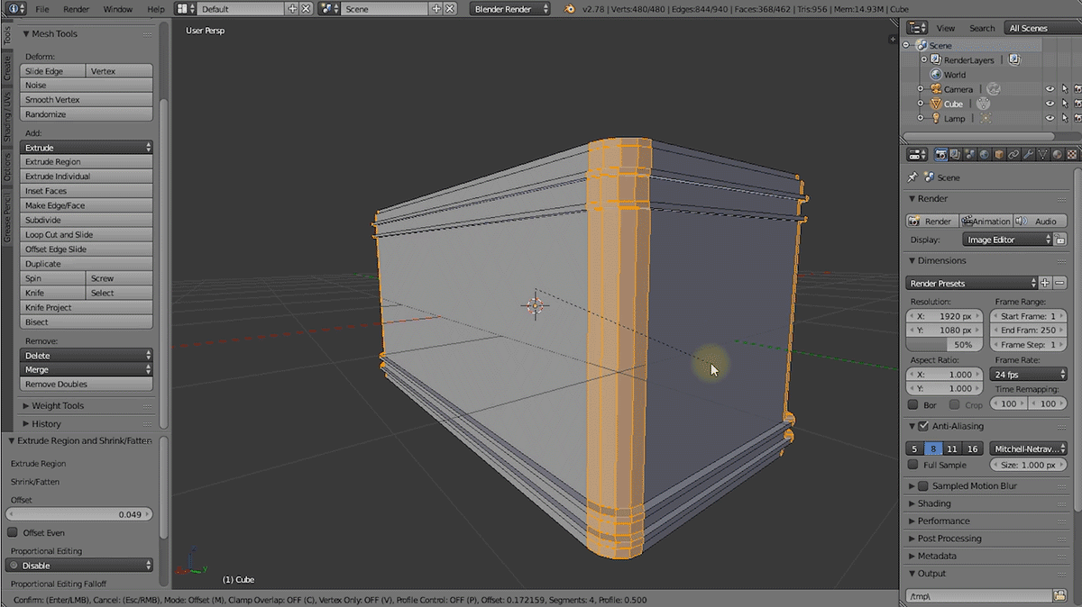 Bevel Tool in Blender